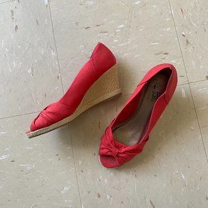 Lifestride Espadrille Red Peeptoe "Rhonda" Wedges